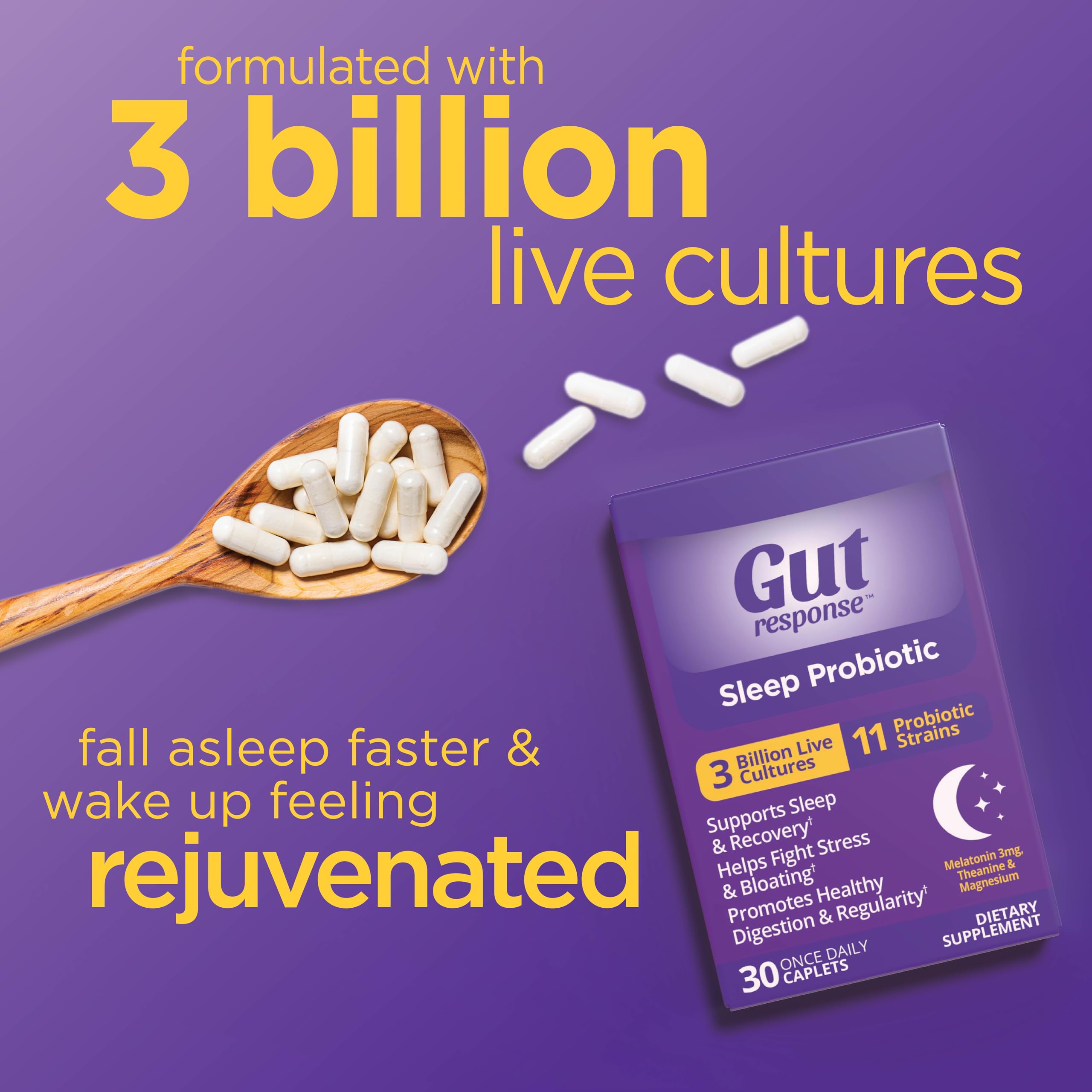 Gut Response Sleep Probiotic bottle with caplets