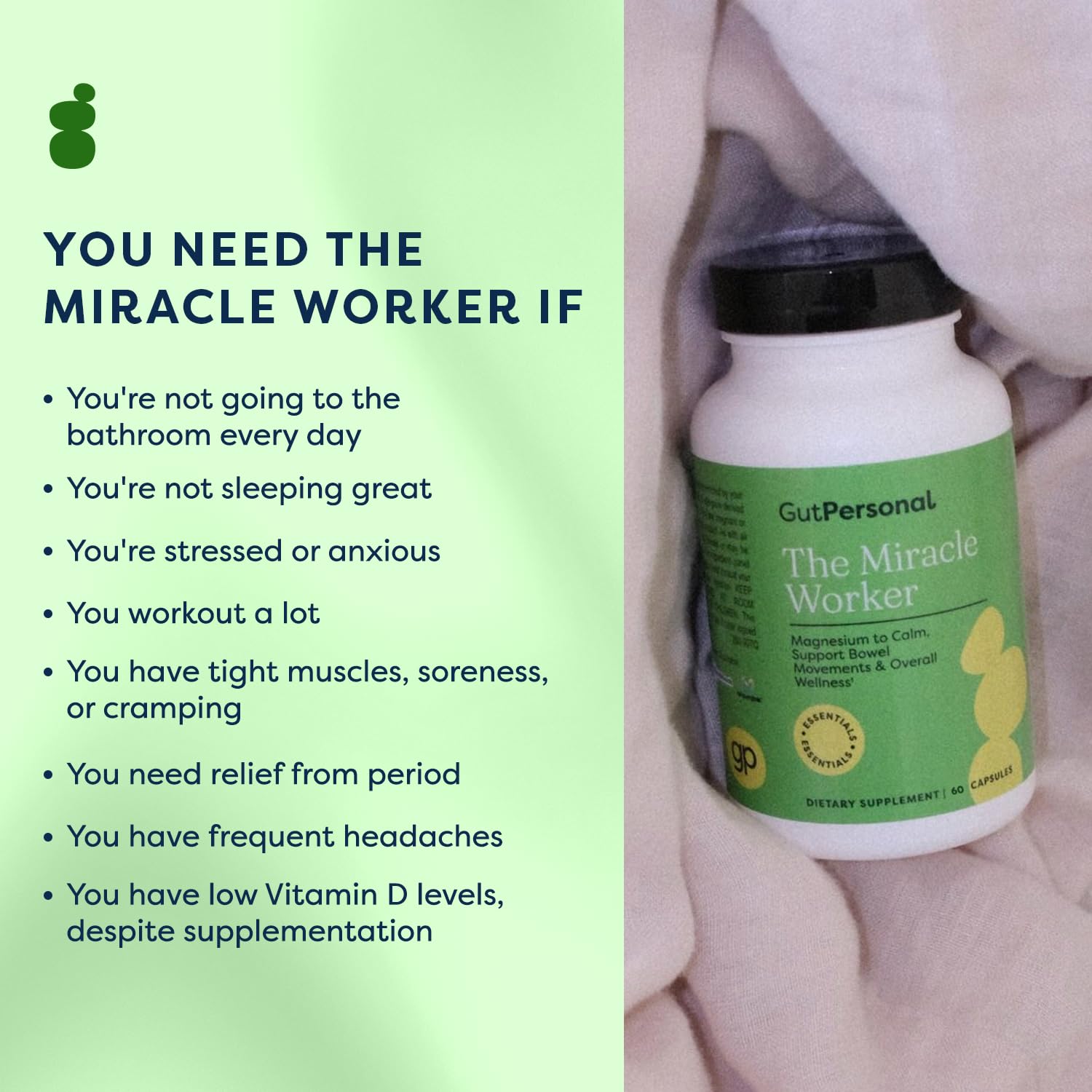 GutPersonal Miracle Worker Magnesium Supplement in lifestyle setting