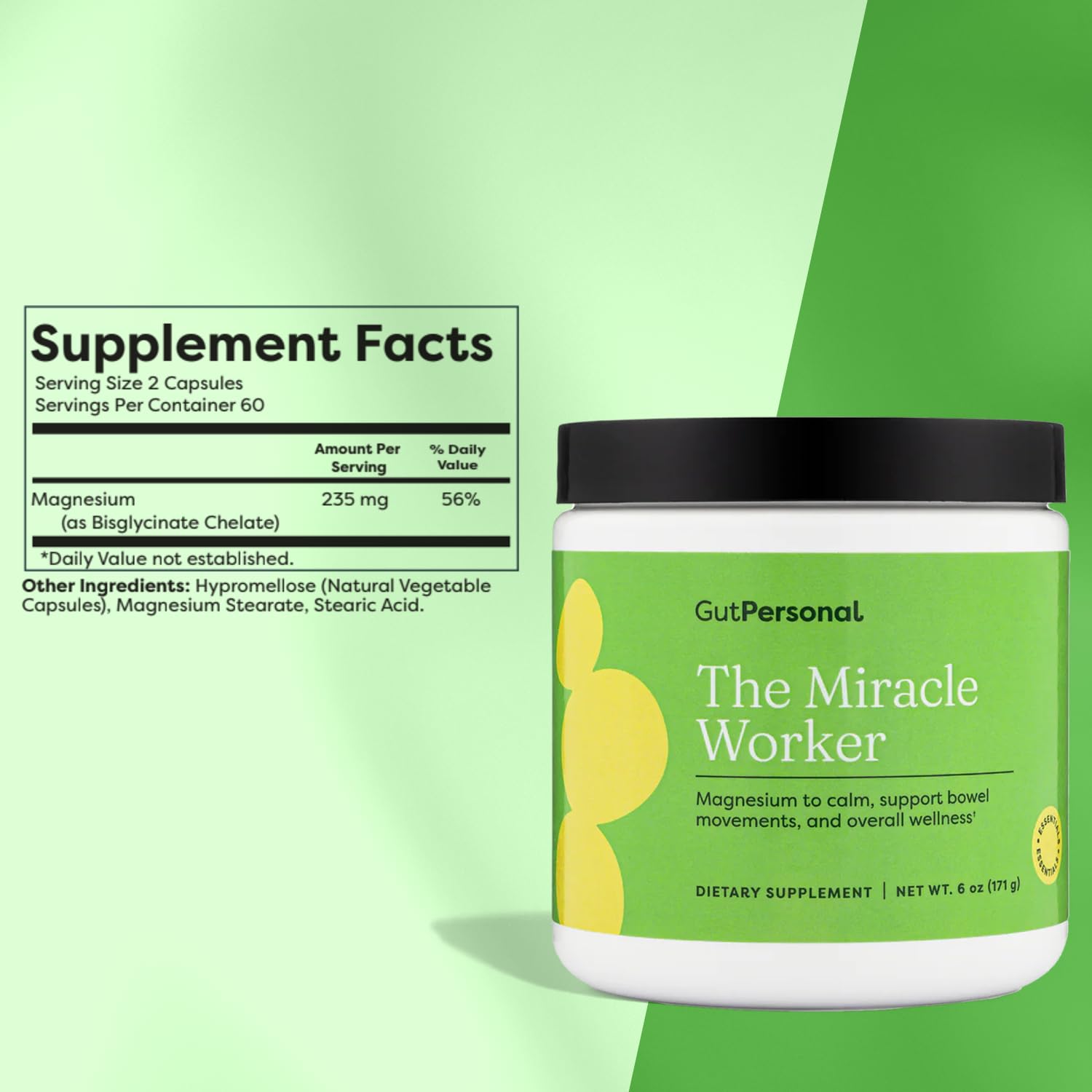 GutPersonal Miracle Worker Magnesium Supplement powder in a scoop