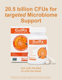 GutRx Probiotic + Yeast Blend capsules close-up