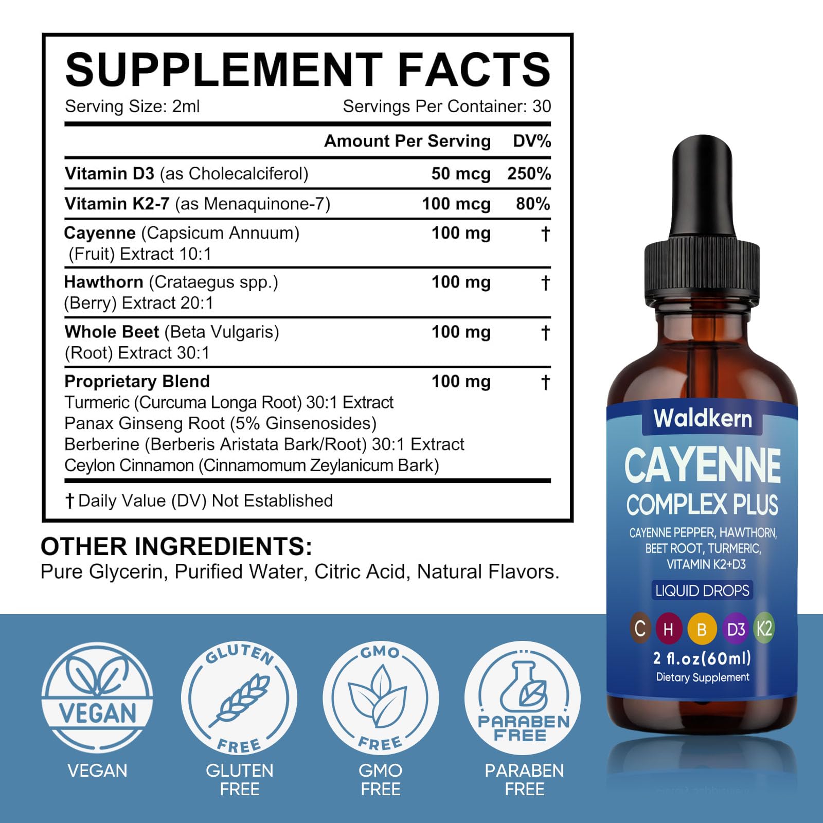 GXSAE Cayenne Complex Plus Liquid Drops with measuring dropper