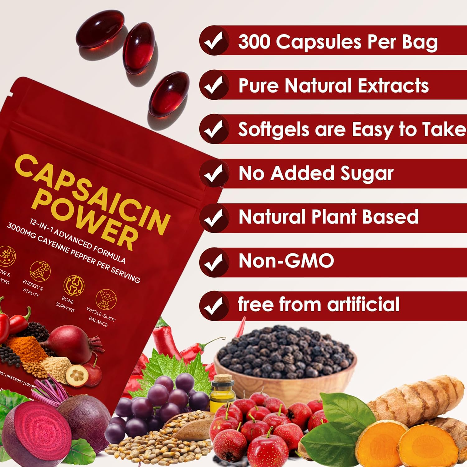 GXSAE Cayenne Pepper Capsules ingredients list