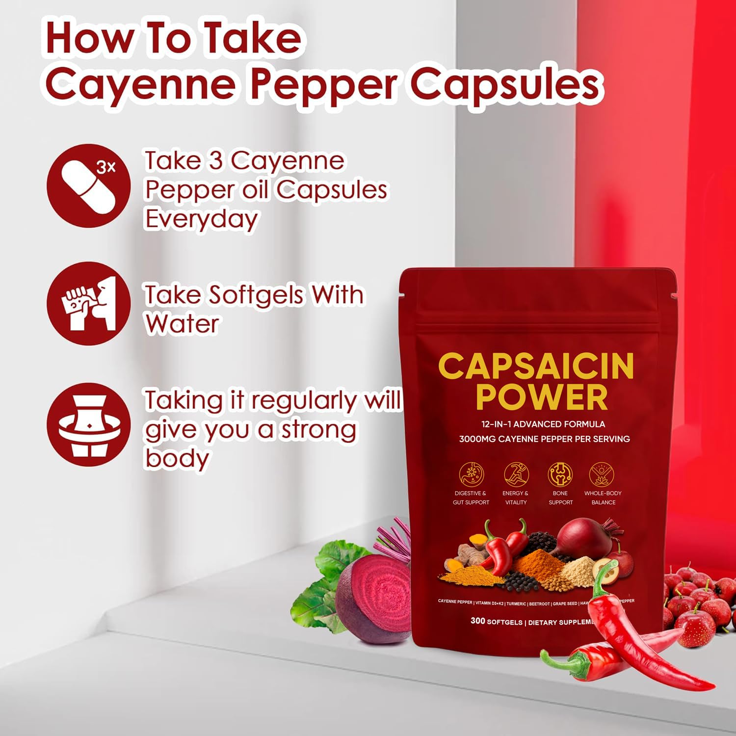 GXSAE Cayenne Pepper Capsules nutritional information