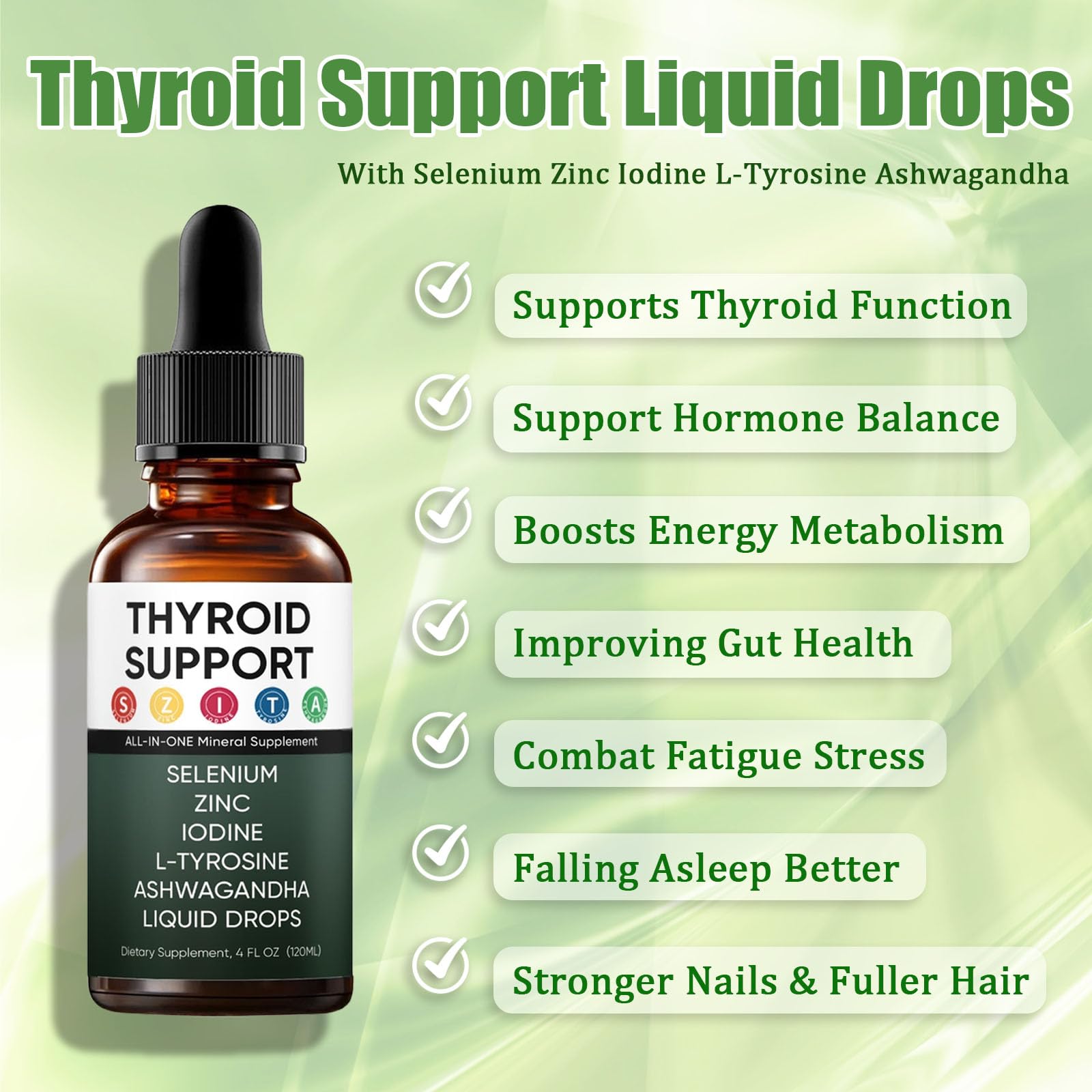 GXSAE Thyroid Extract Drops 30ml dropper bottle side view