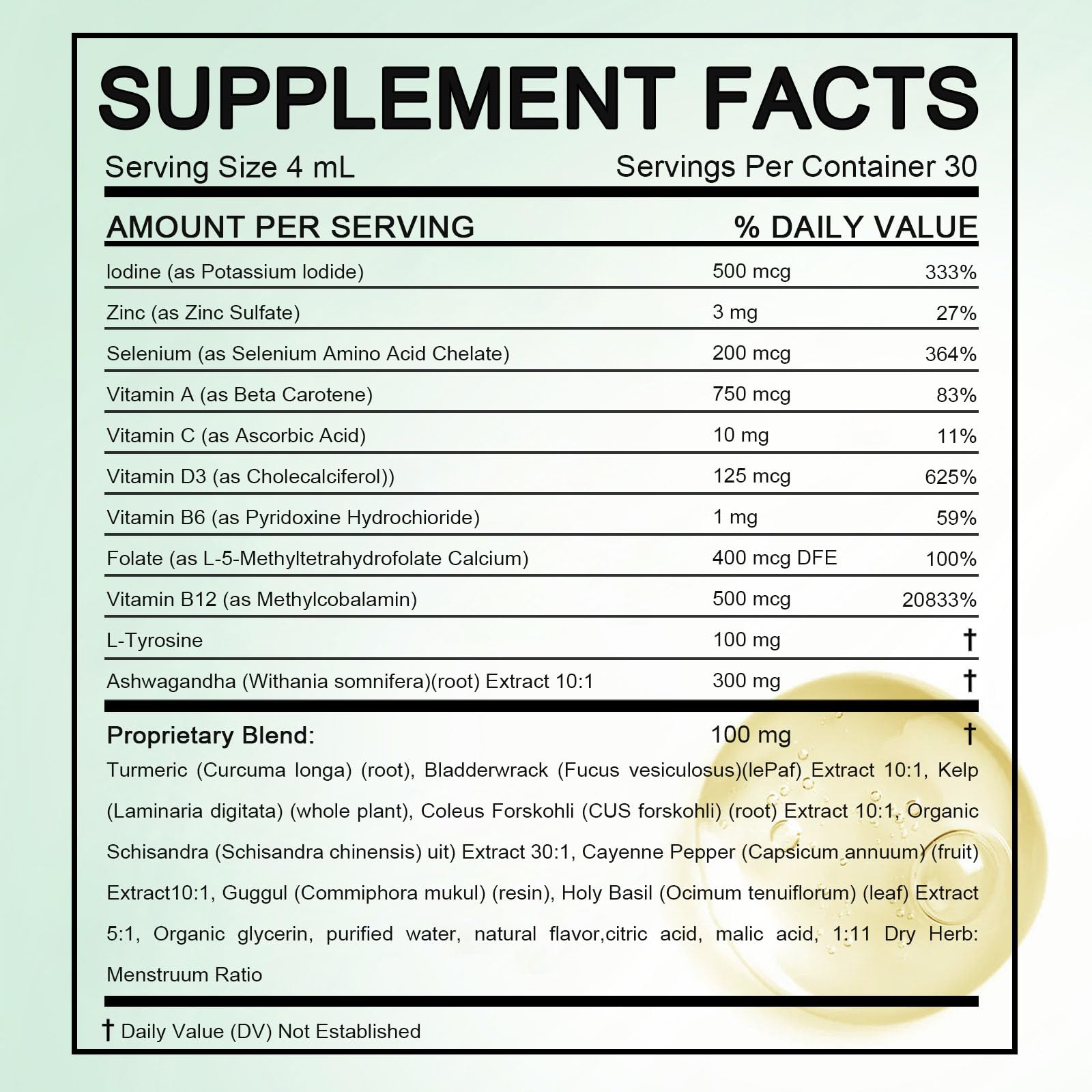 GXSAE Thyroid Extract Drops 30ml with dosage instructions