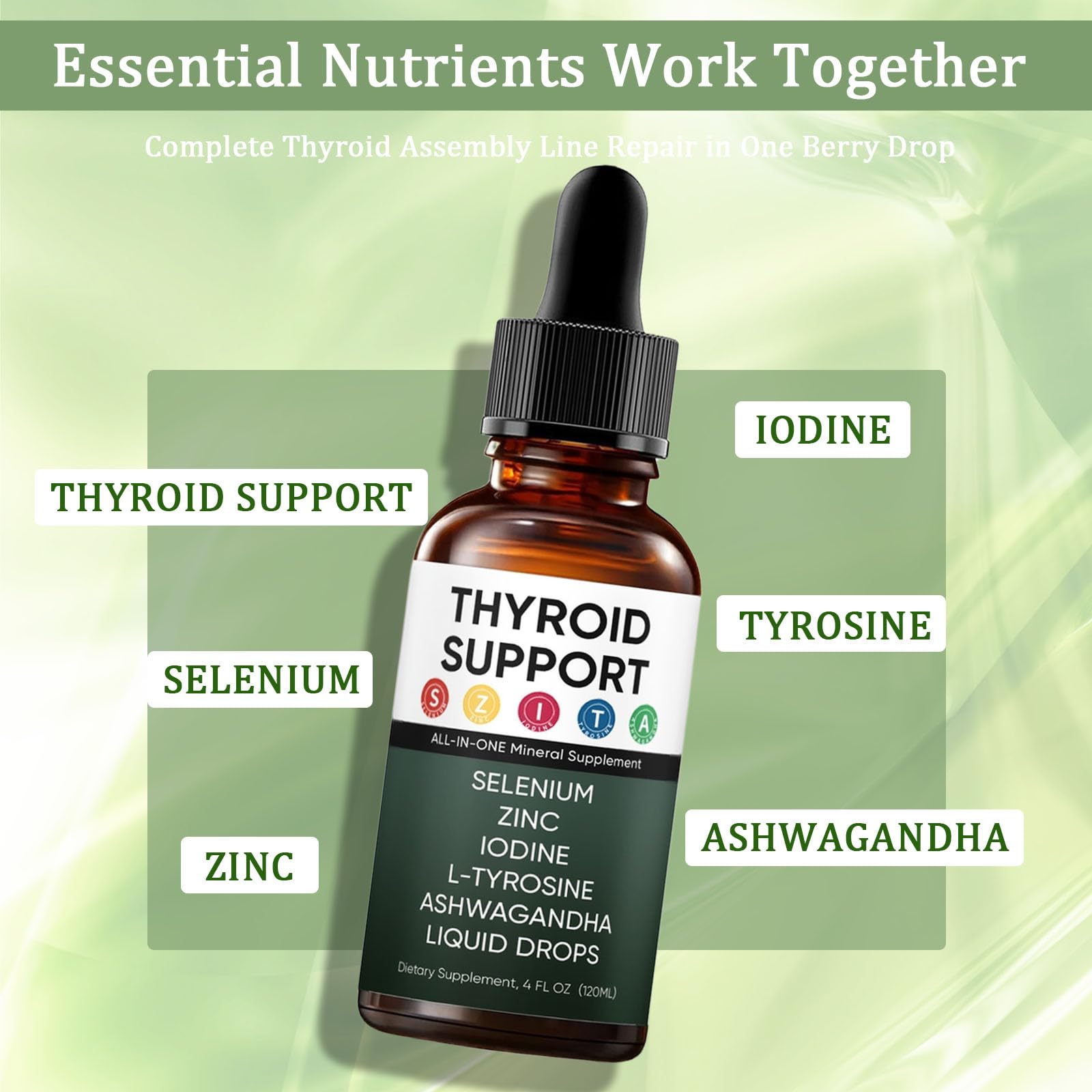 GXSAE Thyroid Extract Drops 30ml with measuring dropper