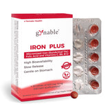 Gynable Iron Plus 18mg supplement front view packaging
