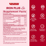 Gynable Iron Plus 18mg supplement opened with pills visible