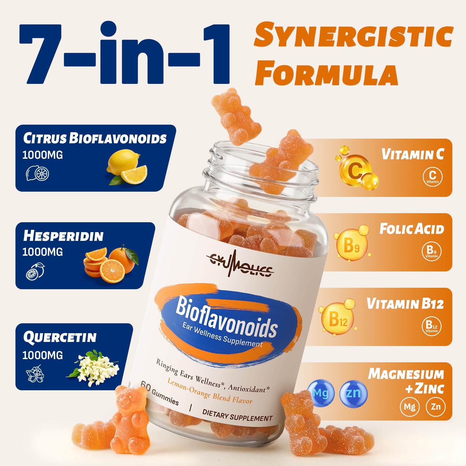 Gyumolics Bioflavonoid Complex Gummies 3000mg bottle with label