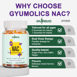 Gyumolics NAC Gummies 8-in-1 Formula with a measuring spoon