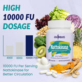 Gyumolics Nattokinase Supplement side view showing capsule details
