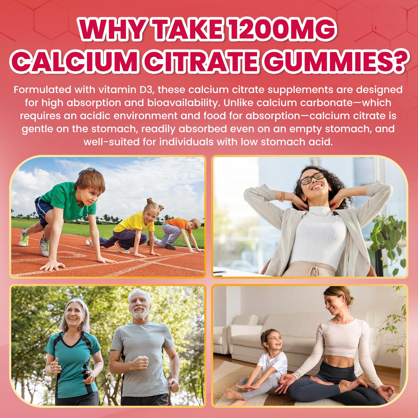 GZ HAOYUAN Calcium Citrate Gummies on a wooden table