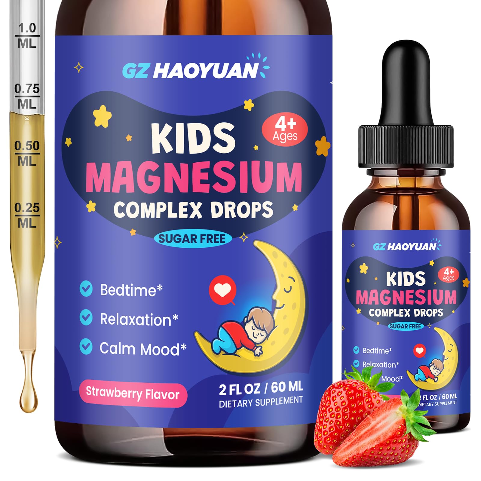 GZ HAOYUAN Kids Magnesium Glycinate Drops 150g front view