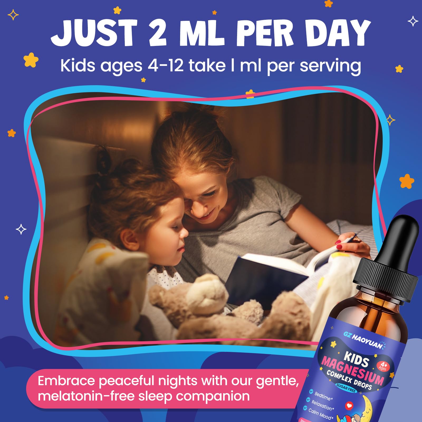 GZ HAOYUAN Kids Magnesium Glycinate Drops strawberry flavour