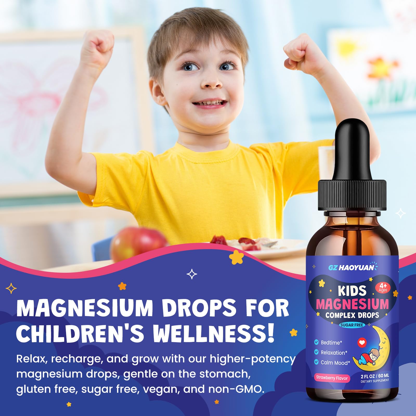 GZ HAOYUAN Kids Magnesium Glycinate Drops with measuring dropper