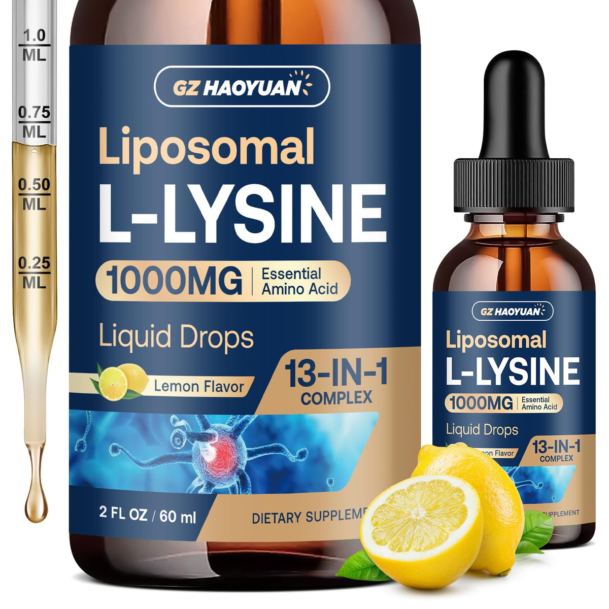 GZ HAOYUAN L-Lysine Liquid Drops 1000mg front view