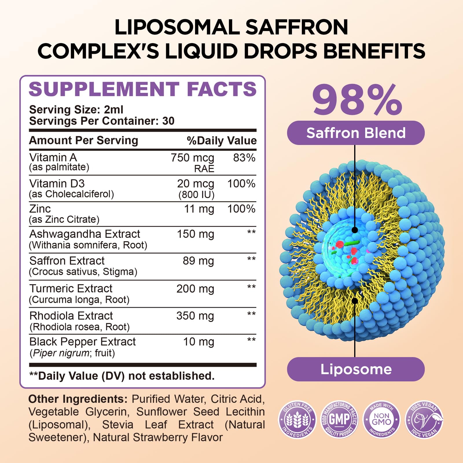 GZ HAOYUAN Liposomal Saffron Supplements on a wooden table