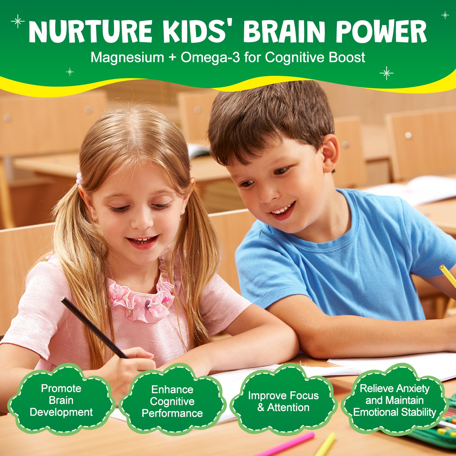 GZ HAOYUAN Magnesium Glycinate Gummies with kids playing