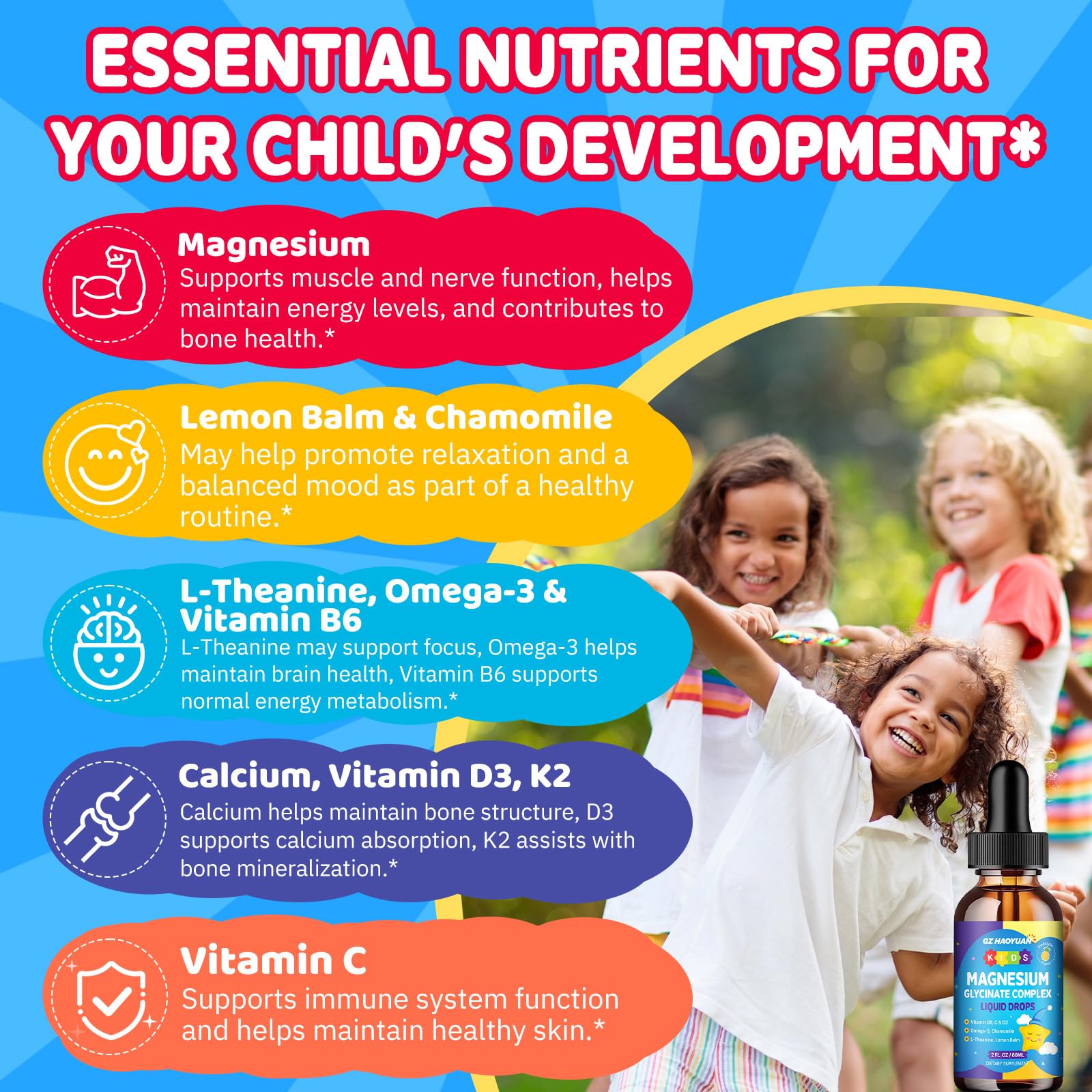 GZ HAOYUAN Magnesium Glycinate Liquid Drops for Kids ingredients list
