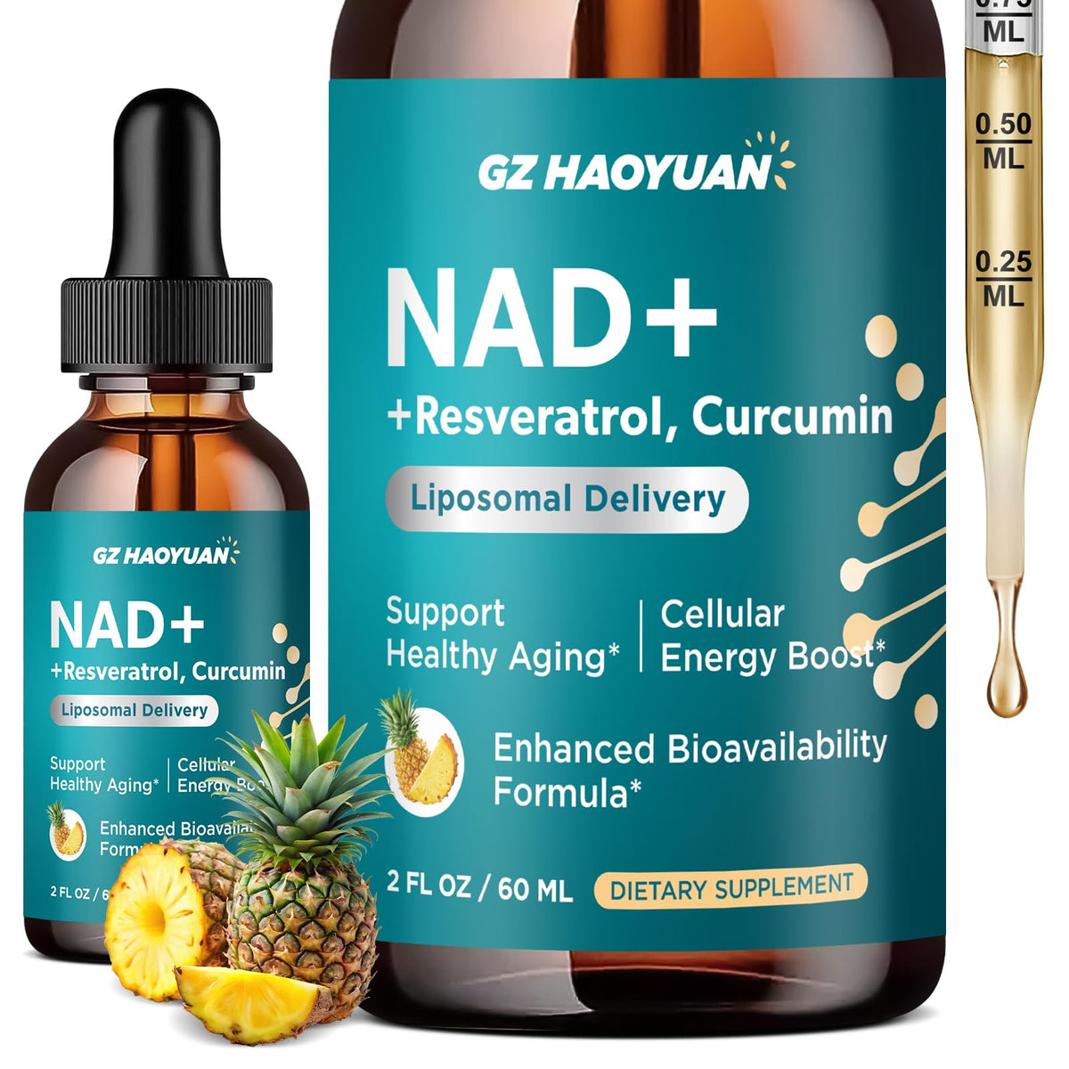GZ HAOYUAN NAD+ Resveratrol Supplement 1200mg front view