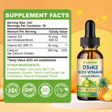 GZ HAOYUAN Vitamin D3 K2 Liquid Drops 60ml with fresh pineapple