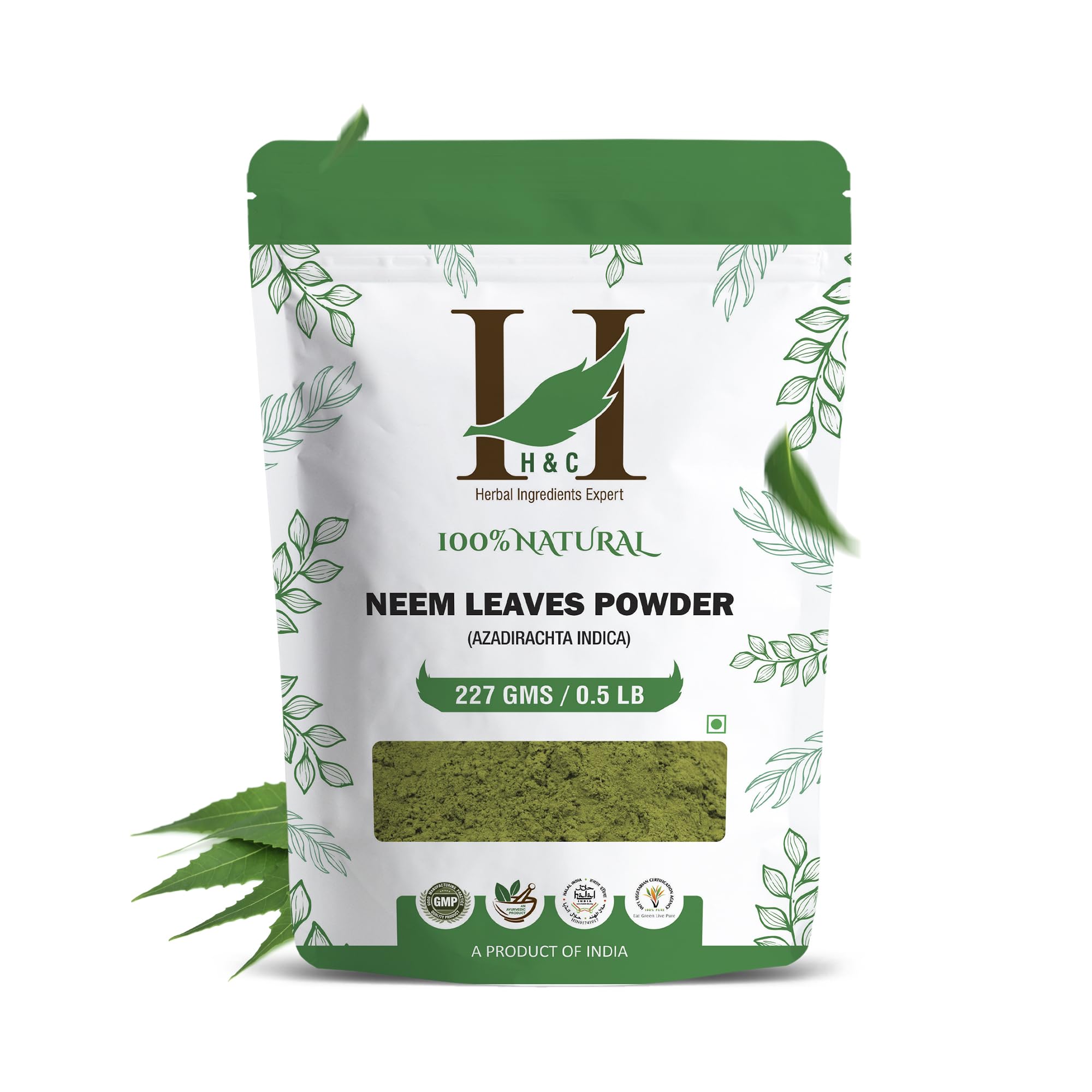 H&C Neem Leaves Powder 227g front view packaging