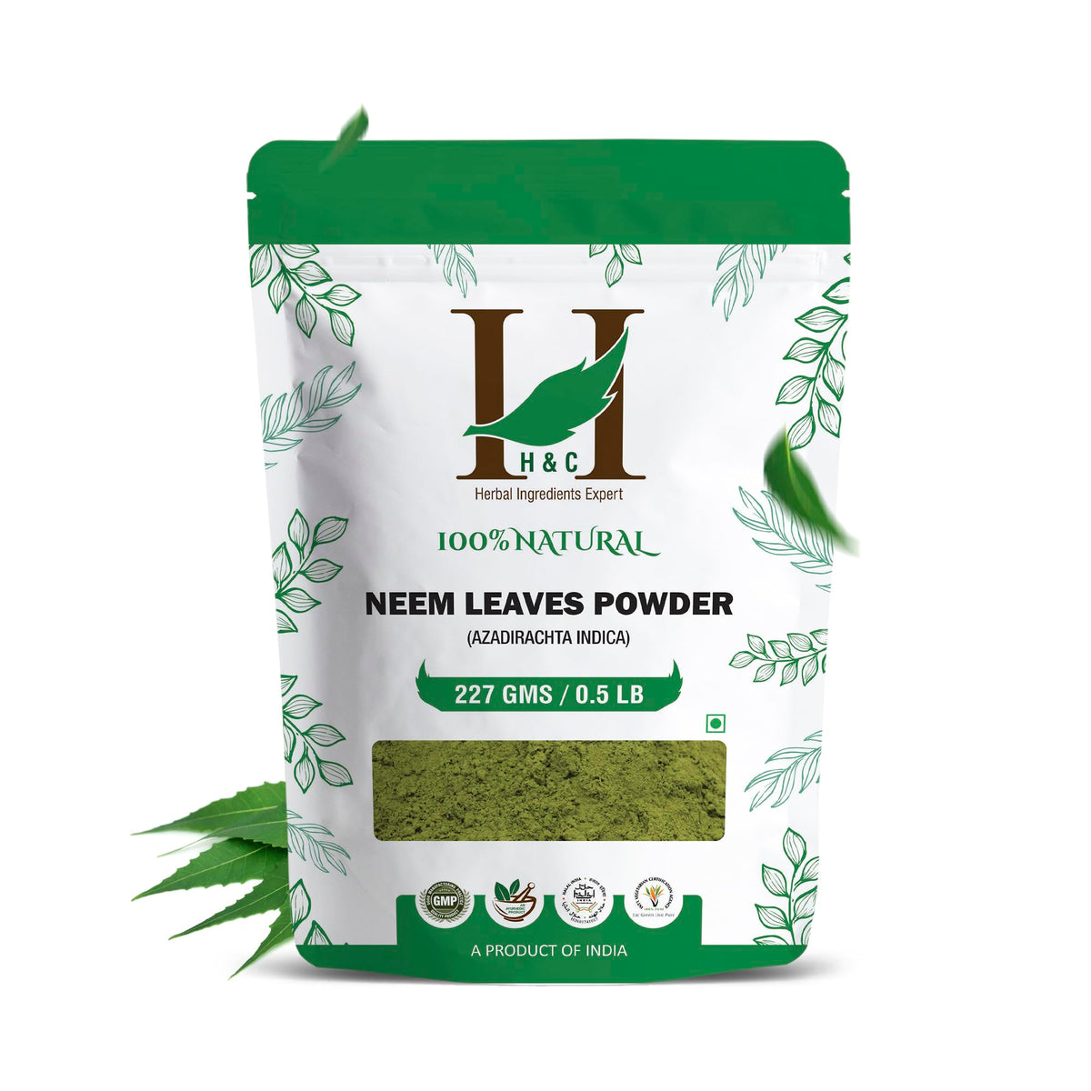 H&C Neem Leaves Powder 227g front view packaging