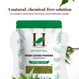 H&C Neem Leaves Powder 227g opened package with powder visible