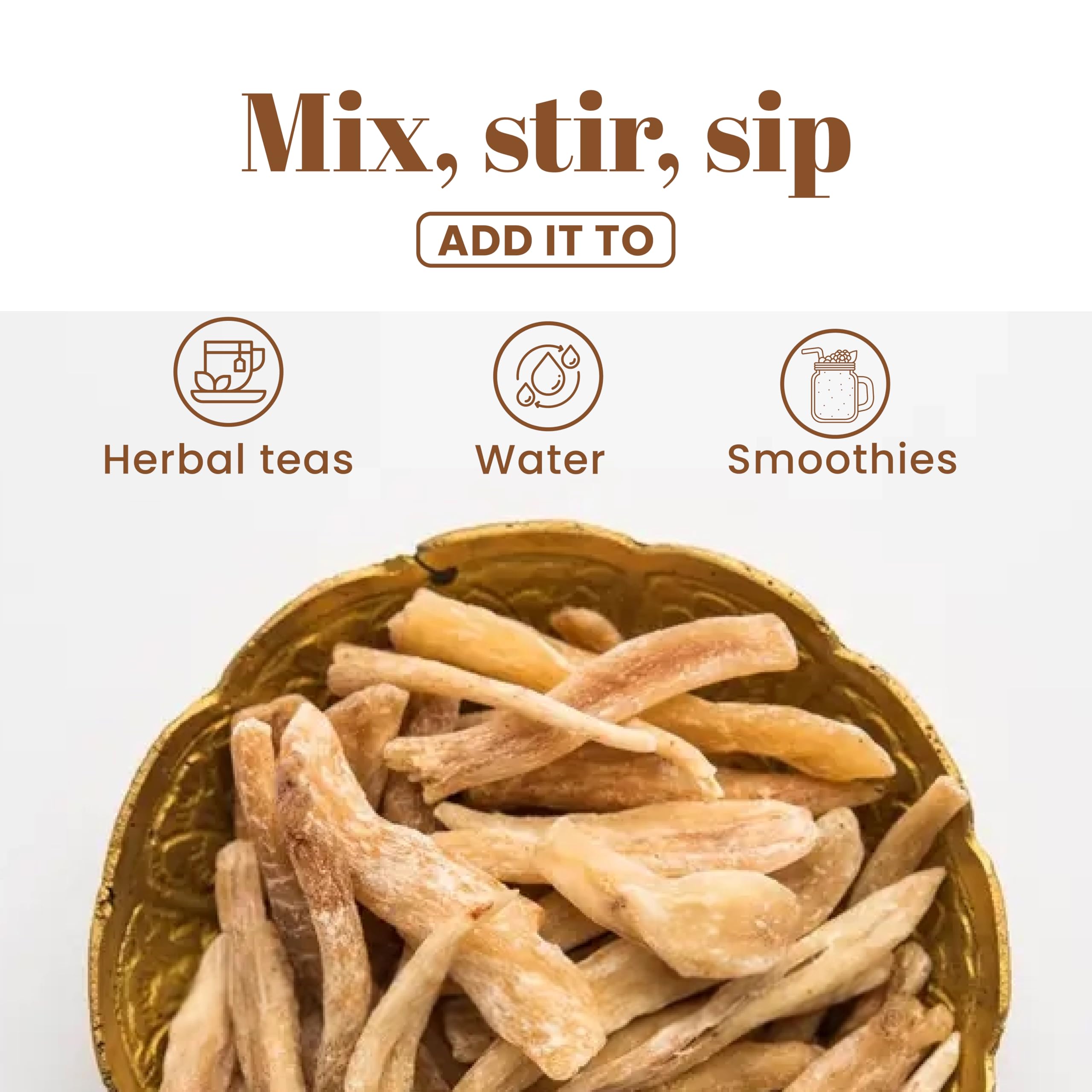 H&C Safed Musli Powder in a bowl with a spoon