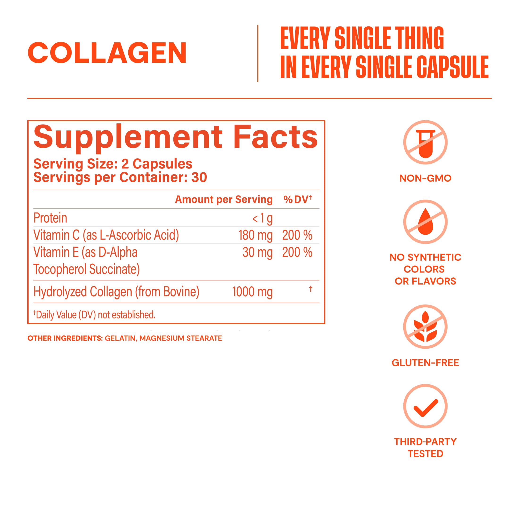 H' Habit Collagen Supplement with Vitamins C and E displayed