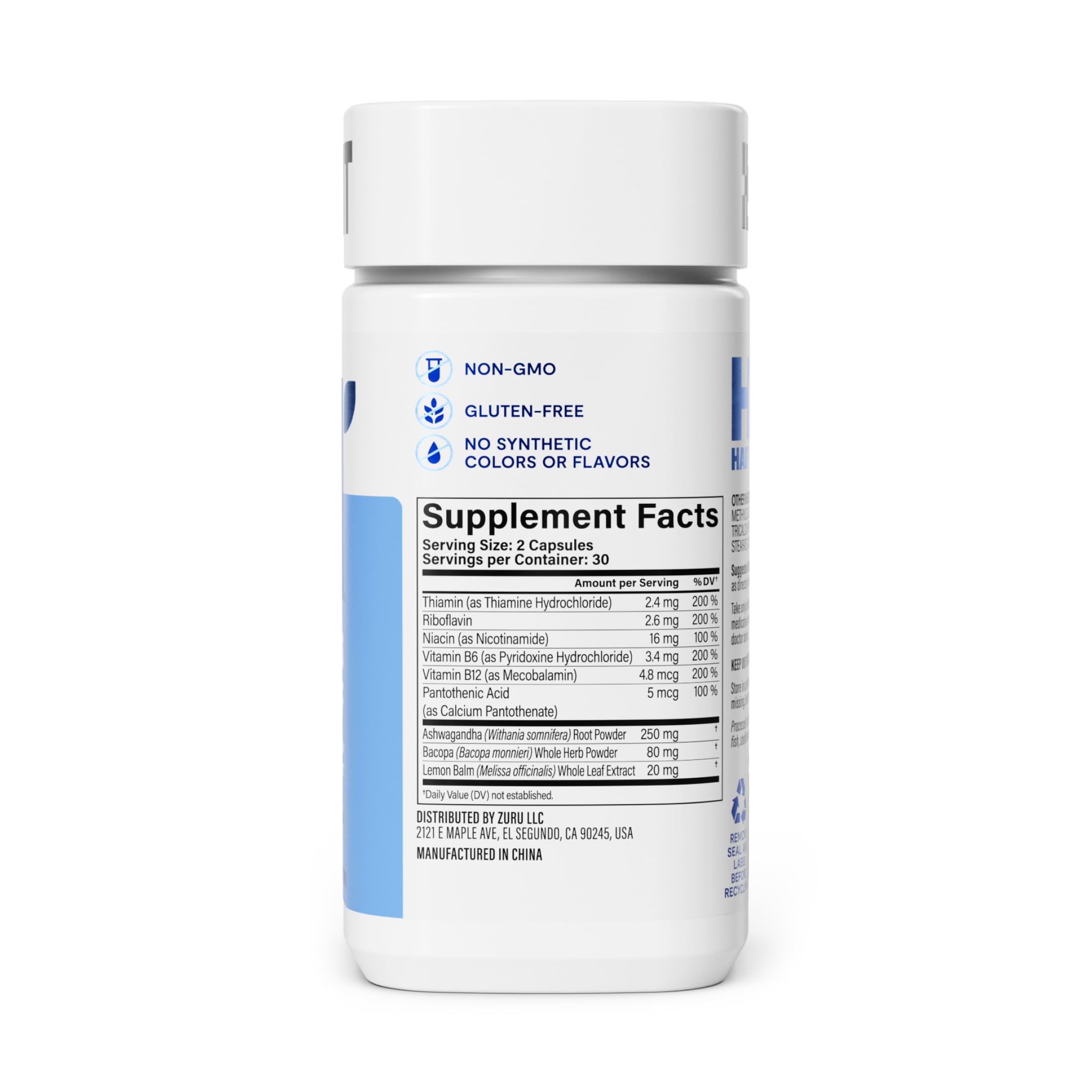 H' Habit daily wellness Supplement 50g capsule bottle side view