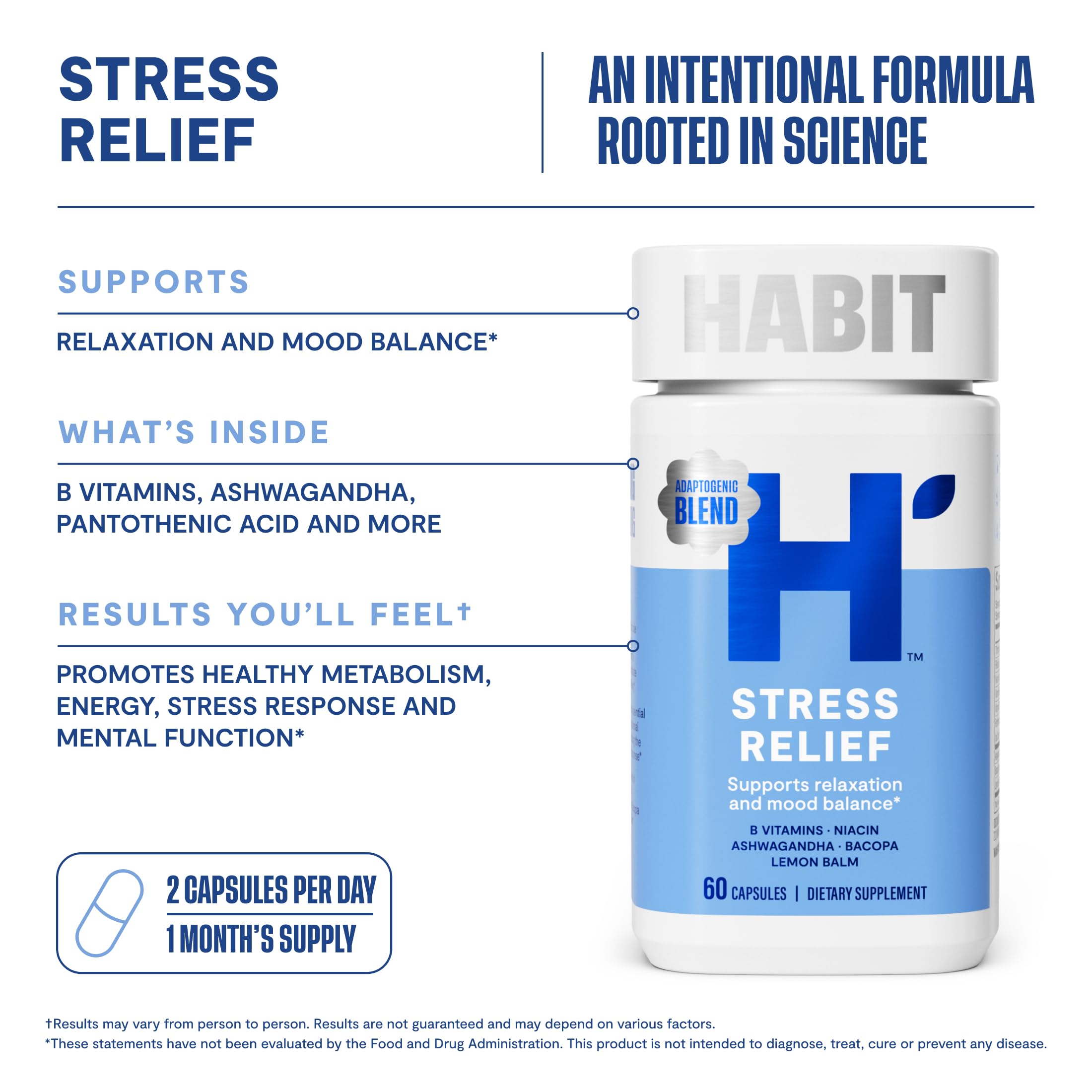 H' Habit daily wellness Supplement 50g capsule ingredients close-up