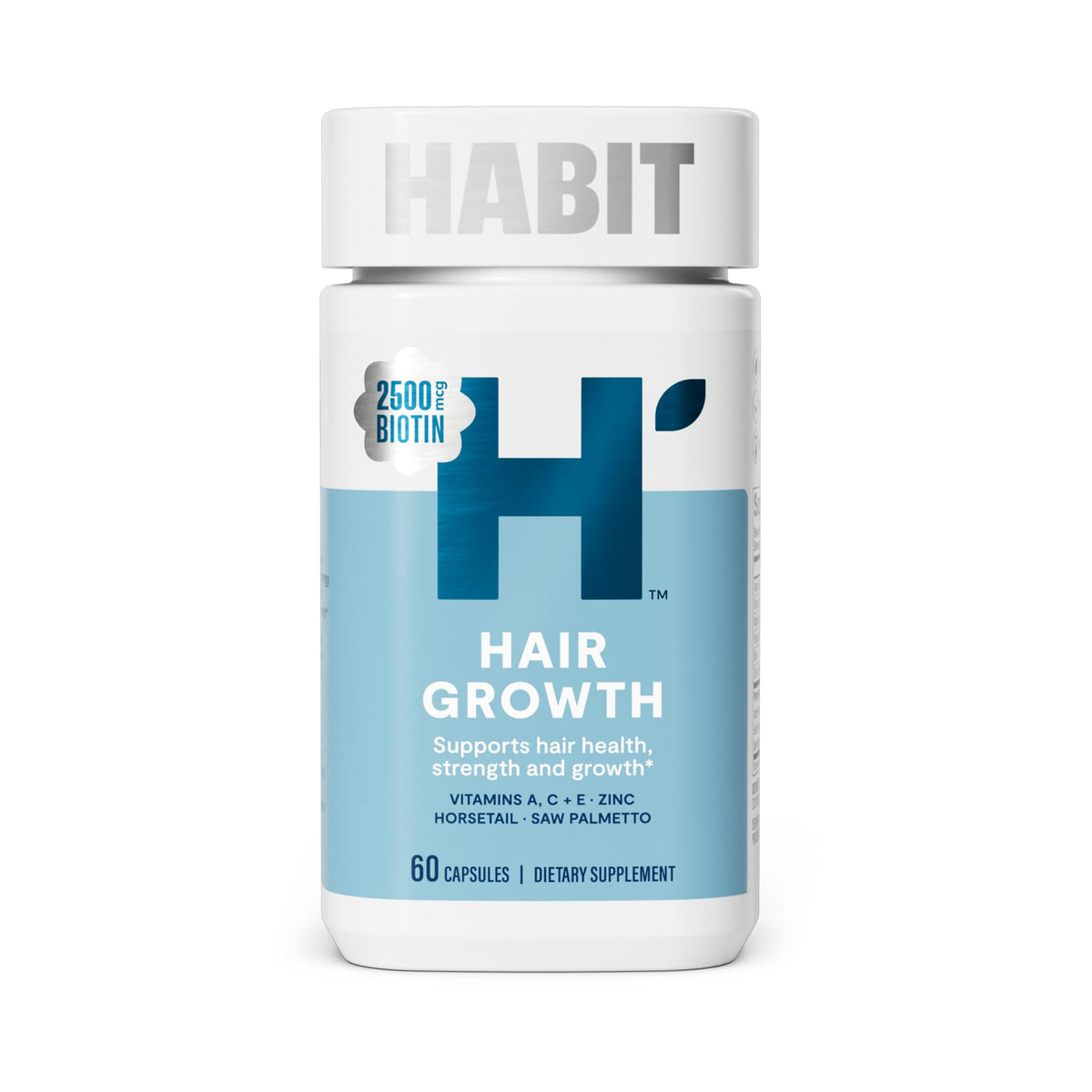H' Habit Hair Growth Supplement 60 capsules front view