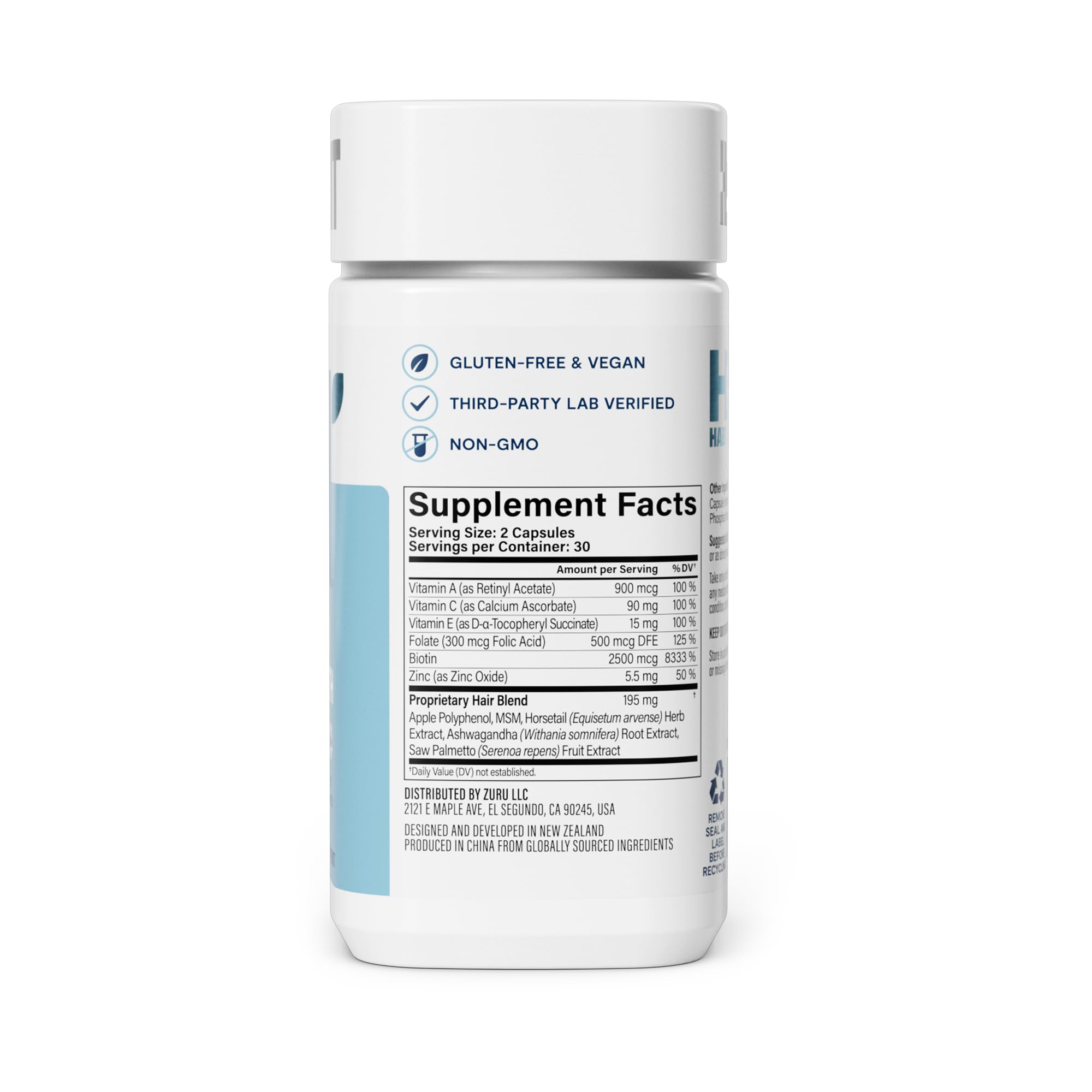 H' Habit Hair Growth Supplement capsules on a wooden surface