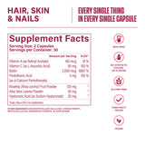 H' Habit Hair, Skin & Nails supplement packaging back view