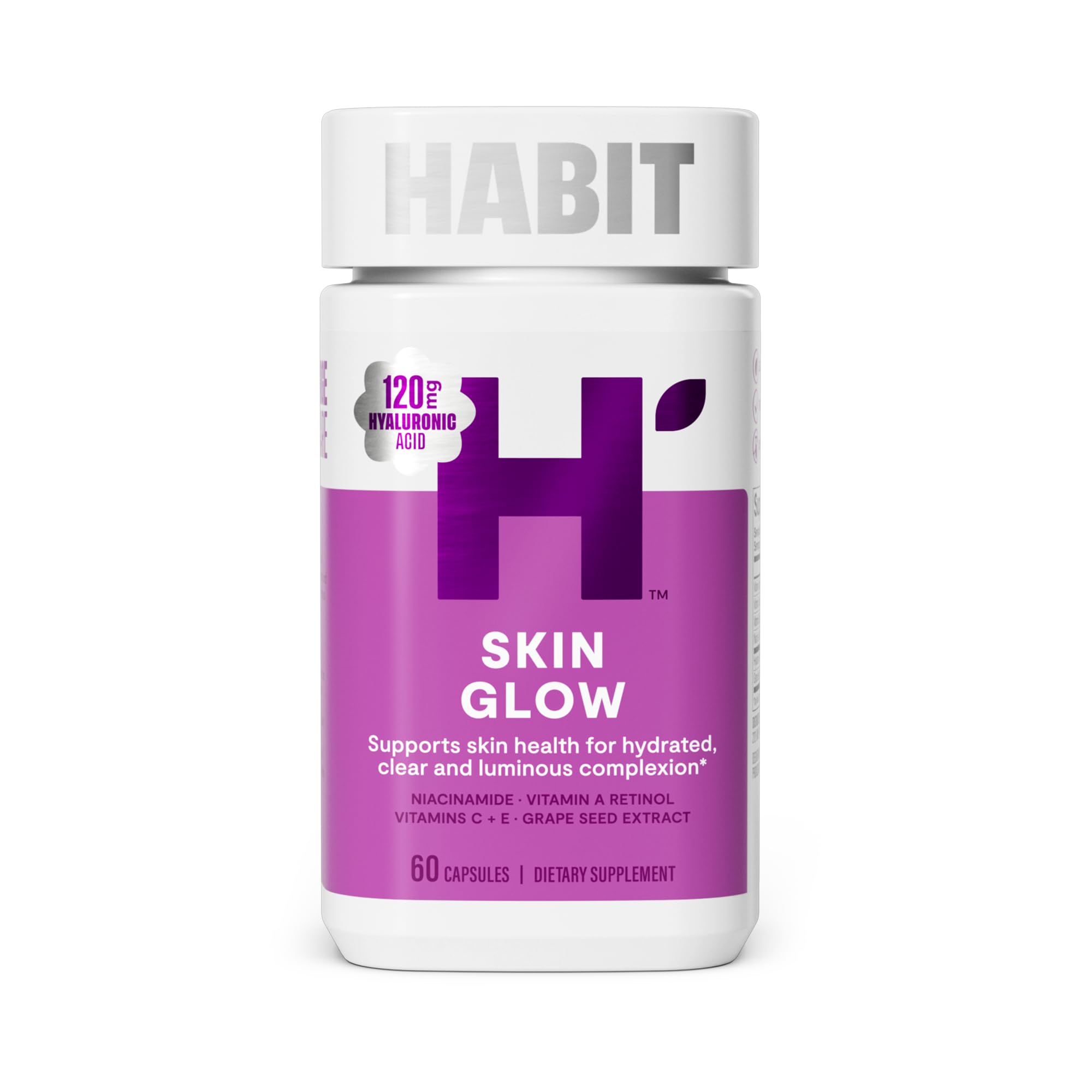 H' Habit Skin Glow Supplement front view with 60 capsules