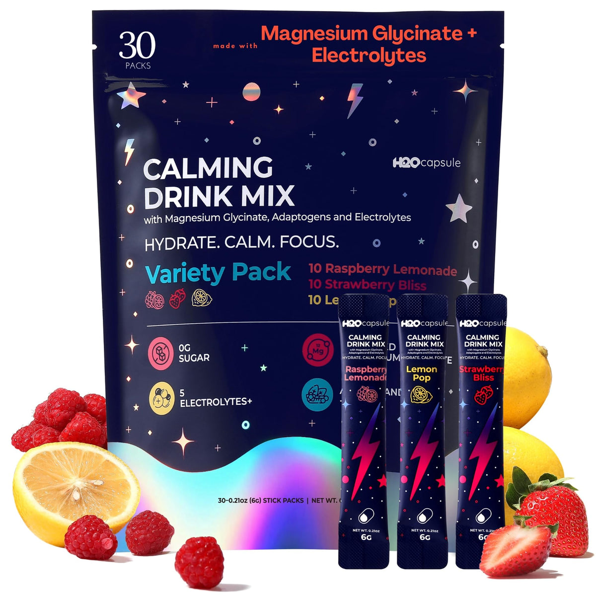 H2O Capsule Magnesium Glycinate Powder front view packaging