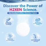 H2XEN Molecular Hydrogen Tablets in a glass of water