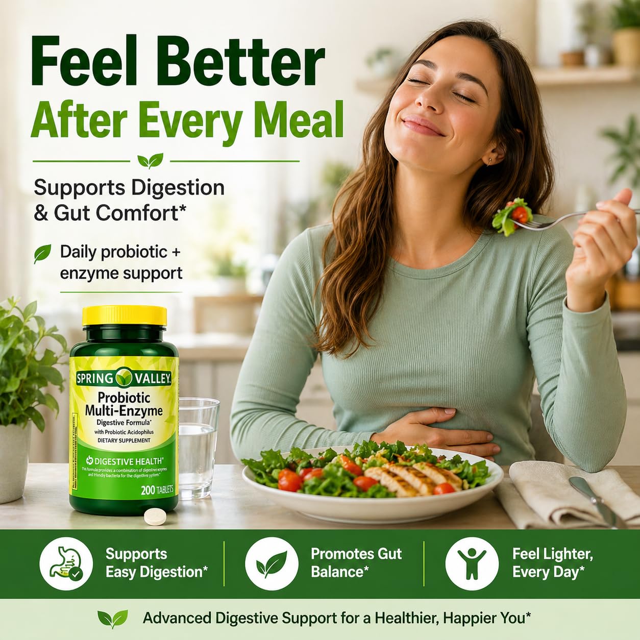 H4U Probiotic Multi-Enzyme Tablets ingredients list on packaging