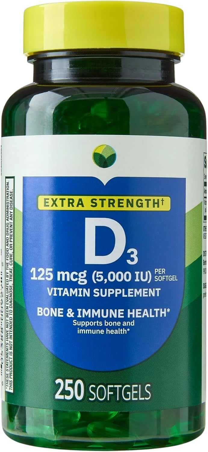H4U Vitamin D3 5000 IU softgels 250 count packaging front view