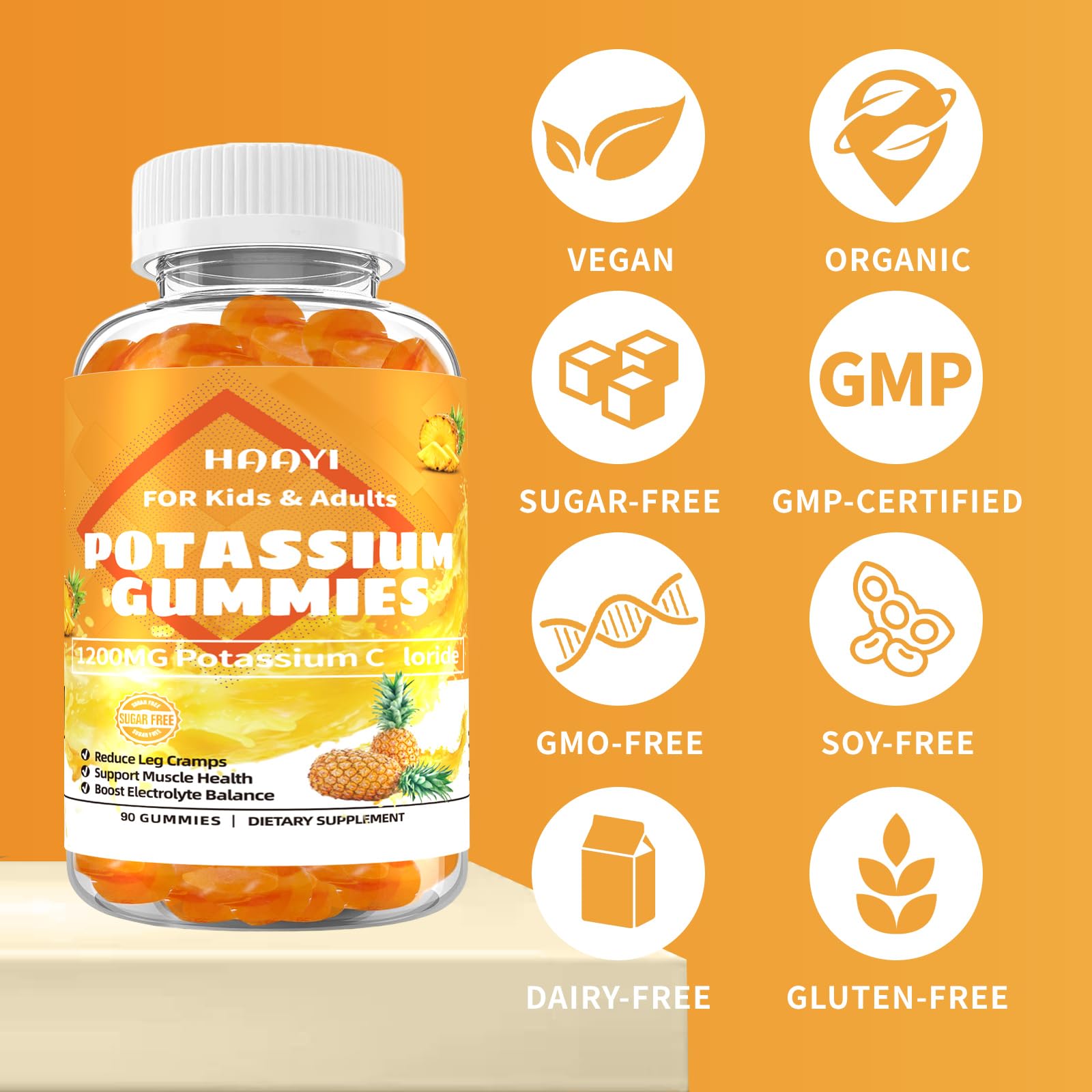 HAAYI Potassium Gummies in a hand