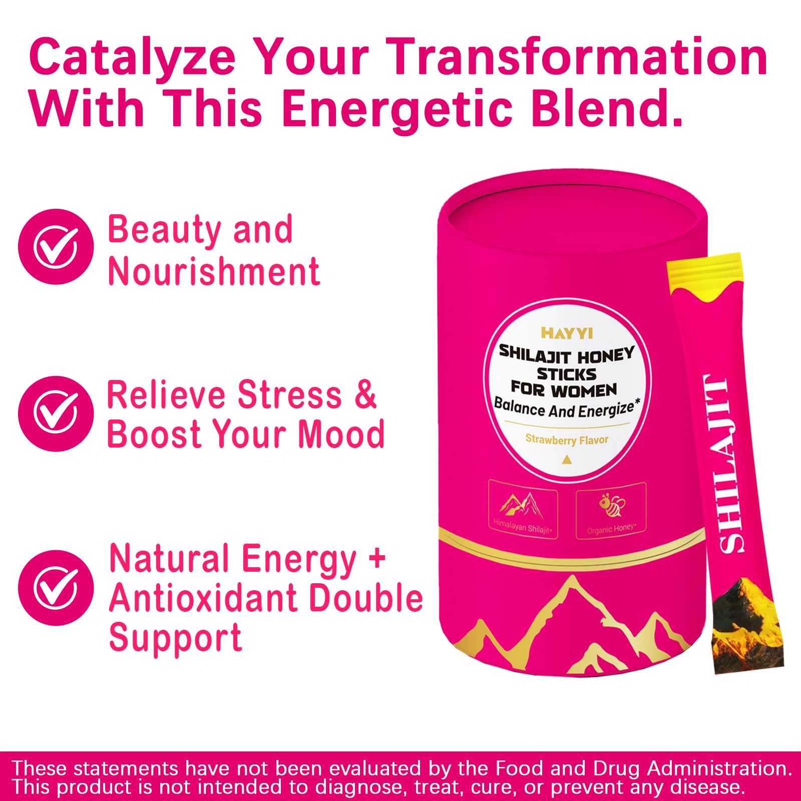 HAAYI Strawberry Shilajit Honeysticks in a travel setting