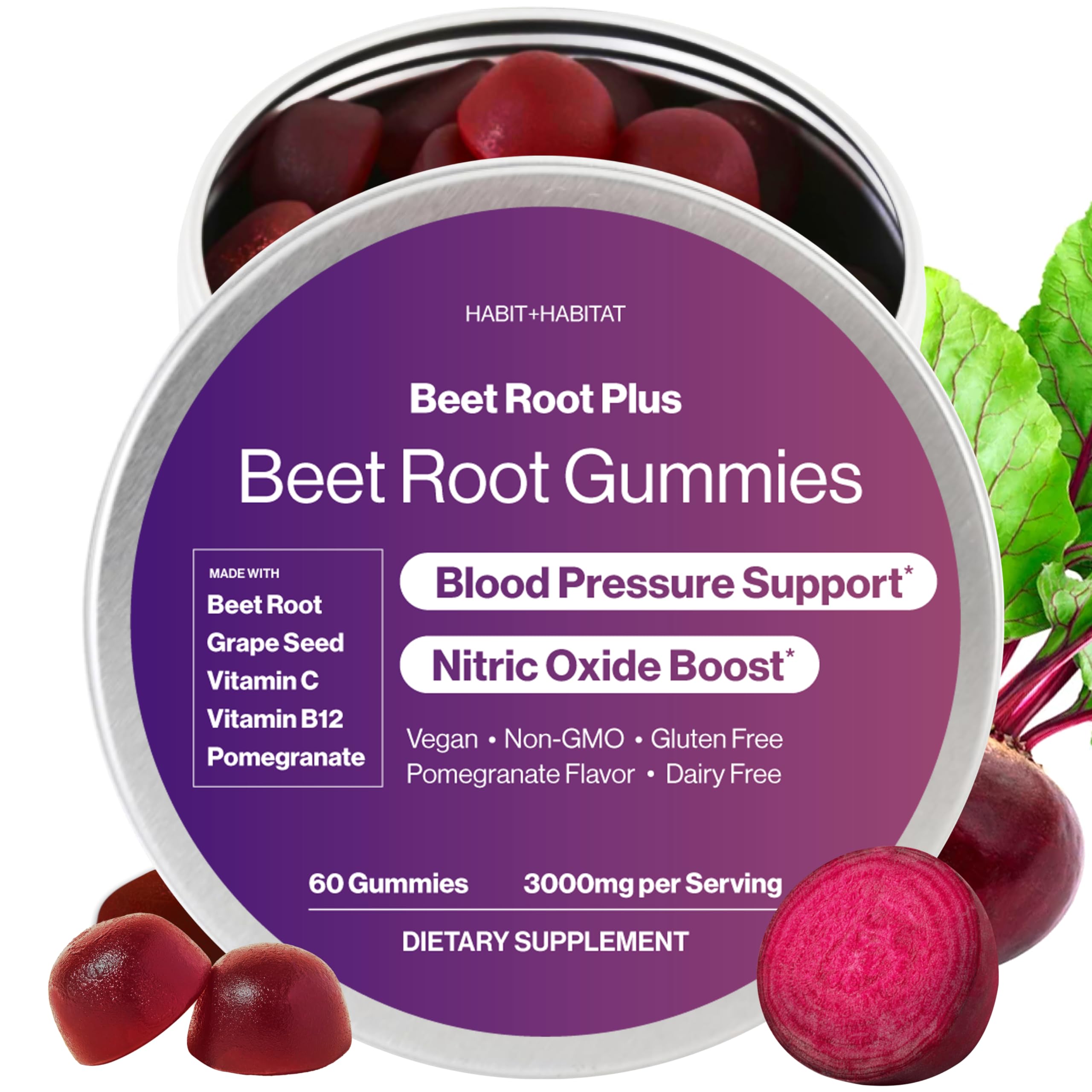 Habit + Habitat Beet Root Gummies front view packaging