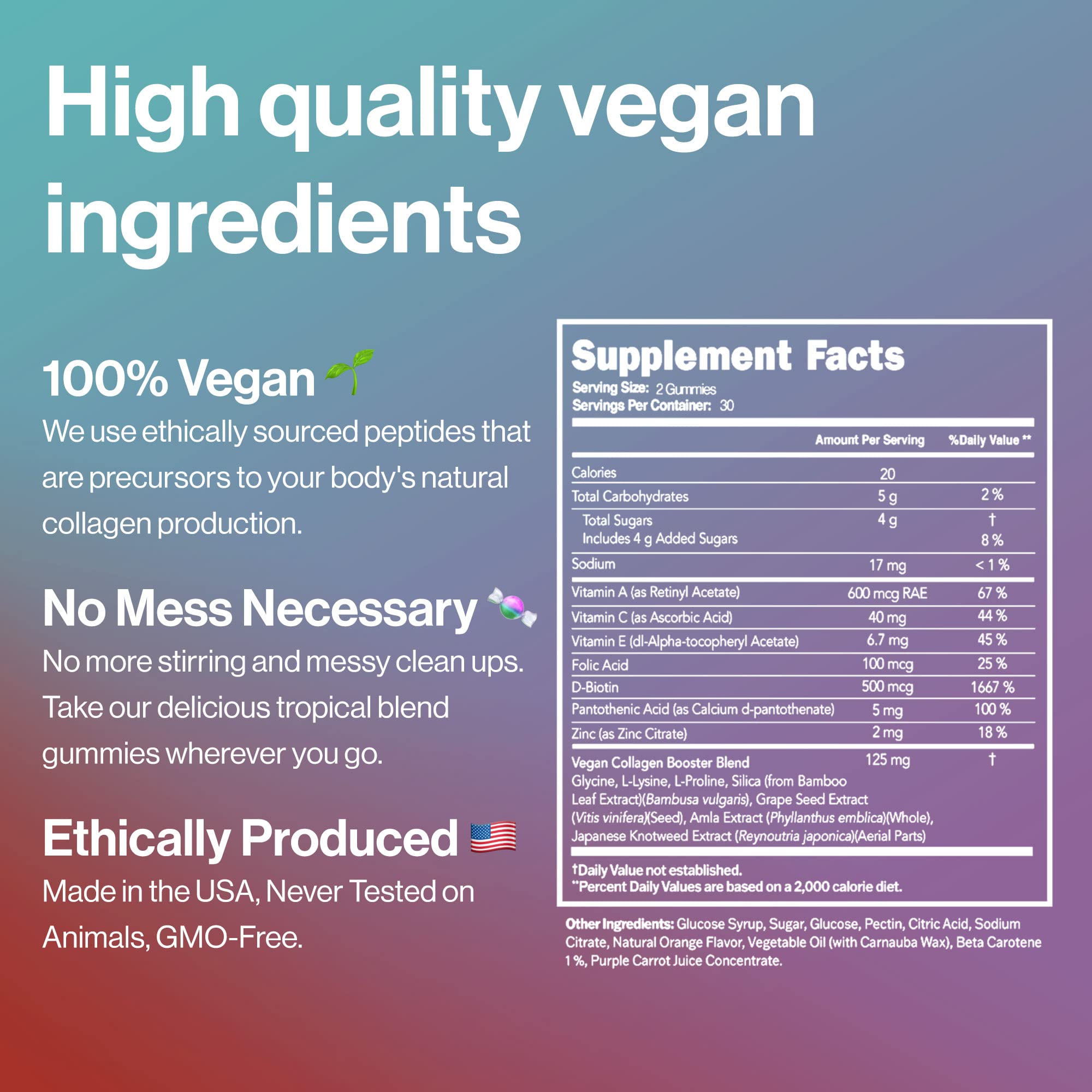 Habit + Habitat Biotin Gummies with vitamins and ingredients displayed