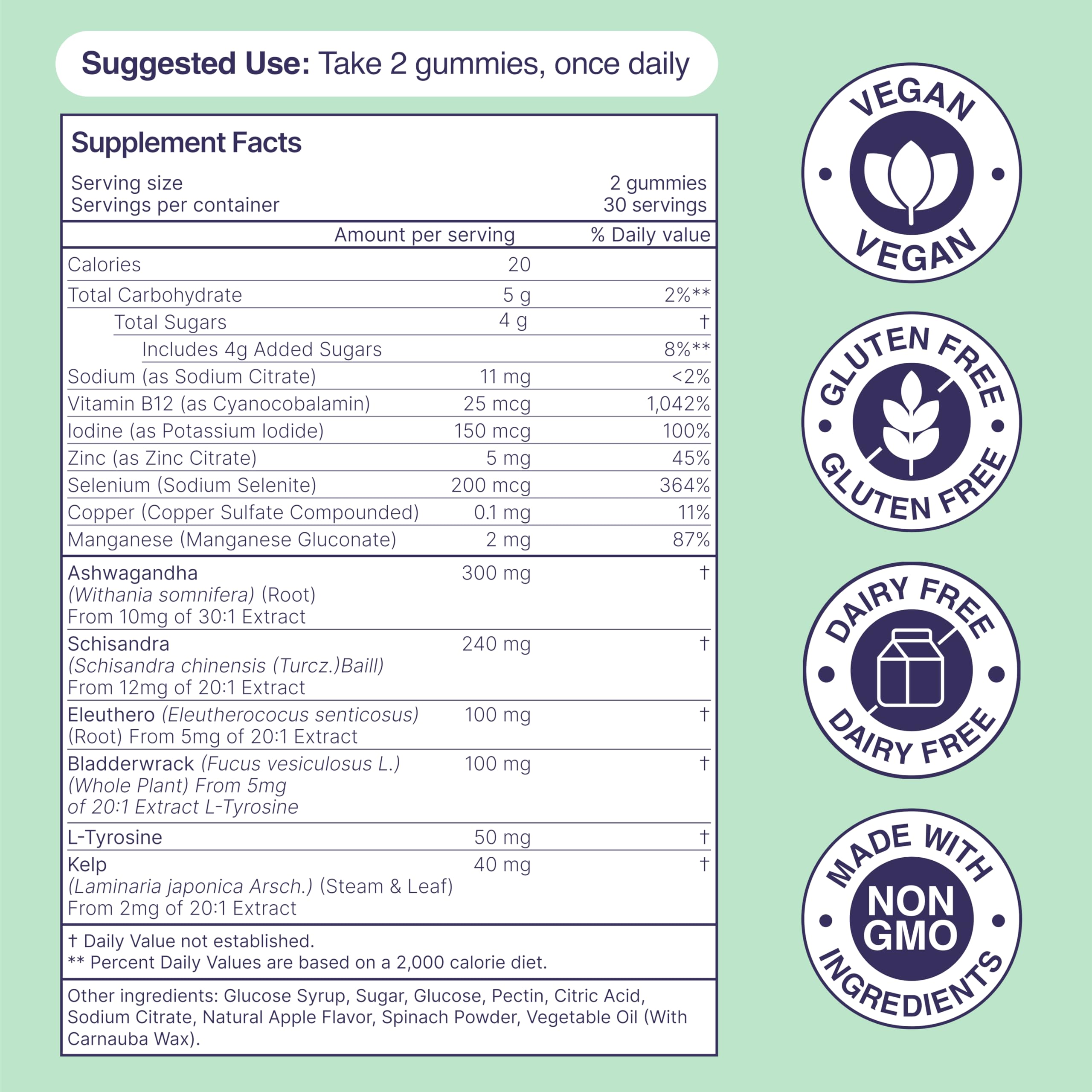 Habit + Habitat Gummy Thyroid Extracts on a wooden table