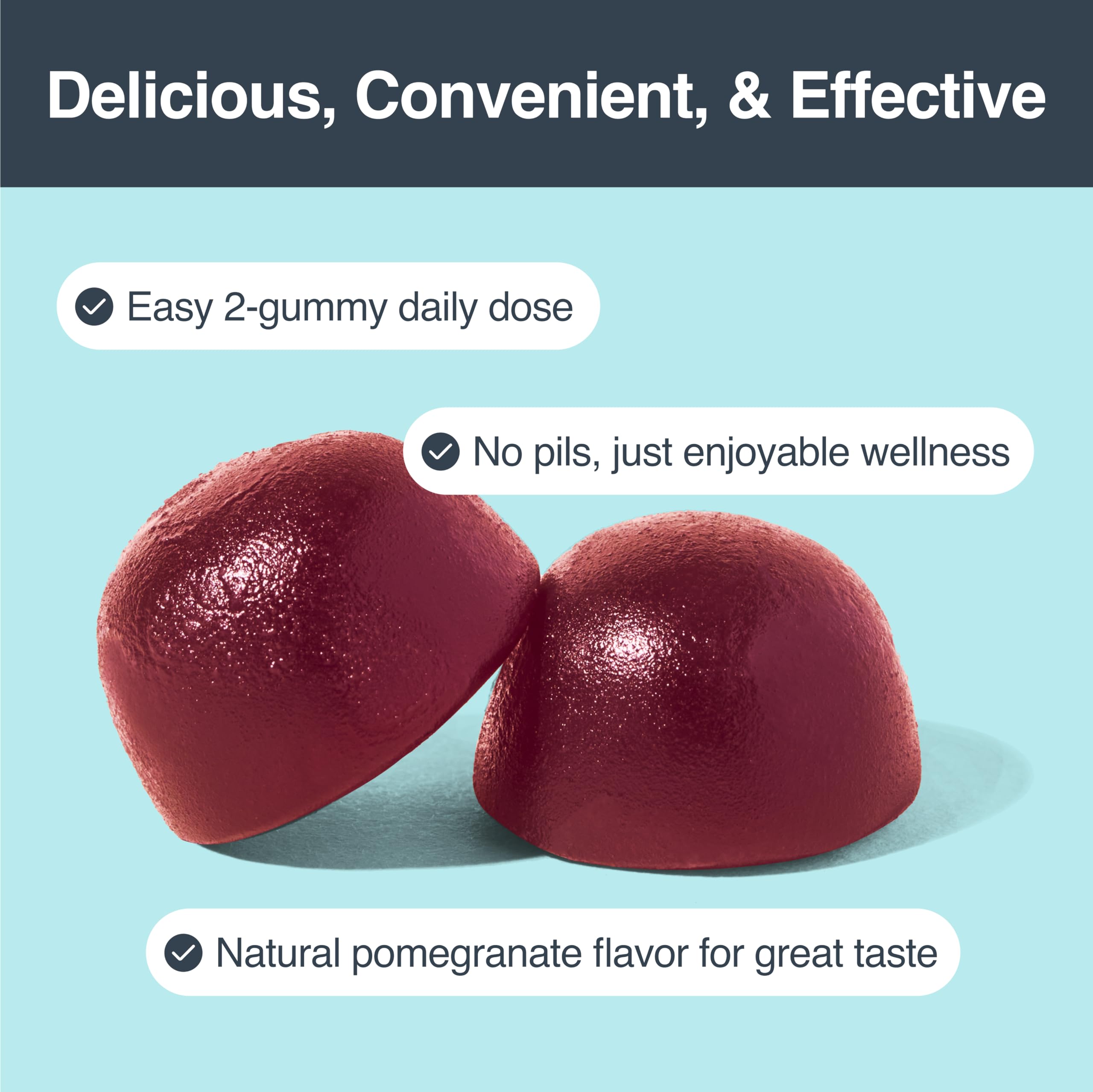 Habit + Habitat Saw Palmetto Gummies on a wooden table with fresh pomegranate