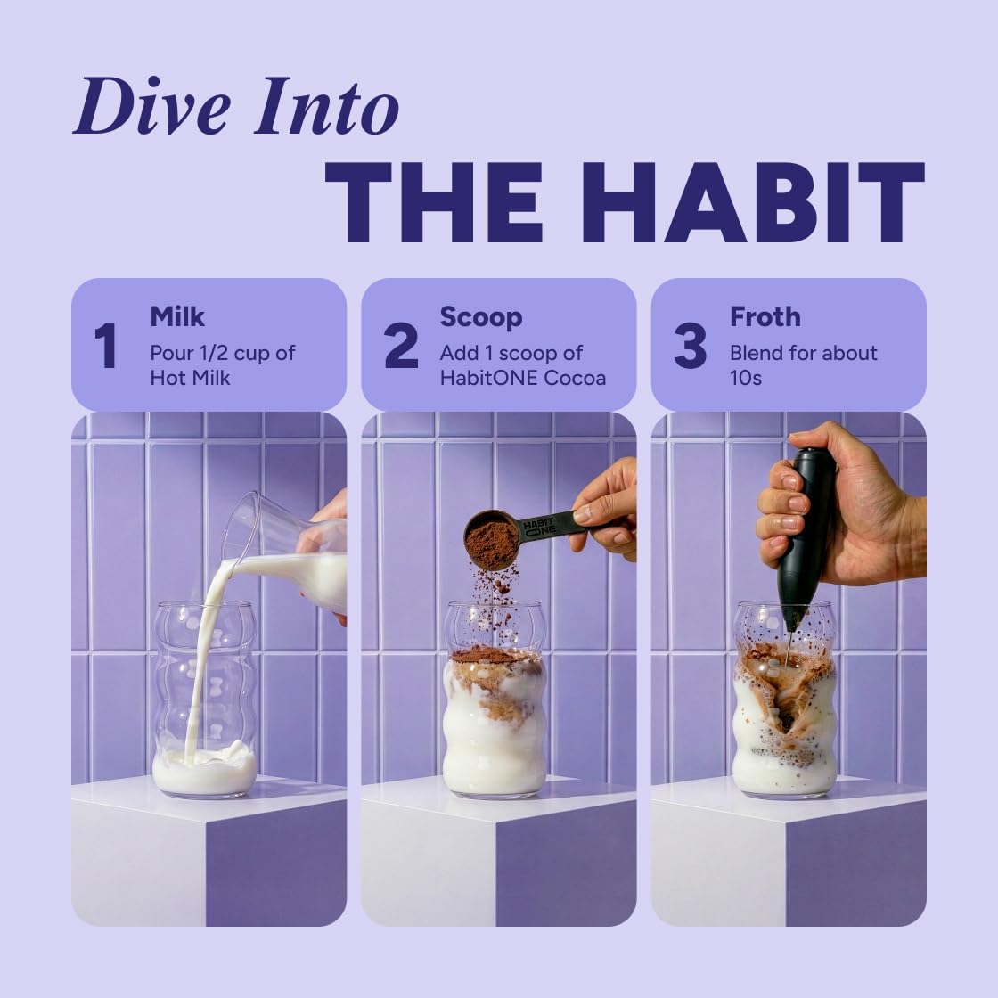 HABIT ONE Sleep Supplement Cocoa Blend back view packaging