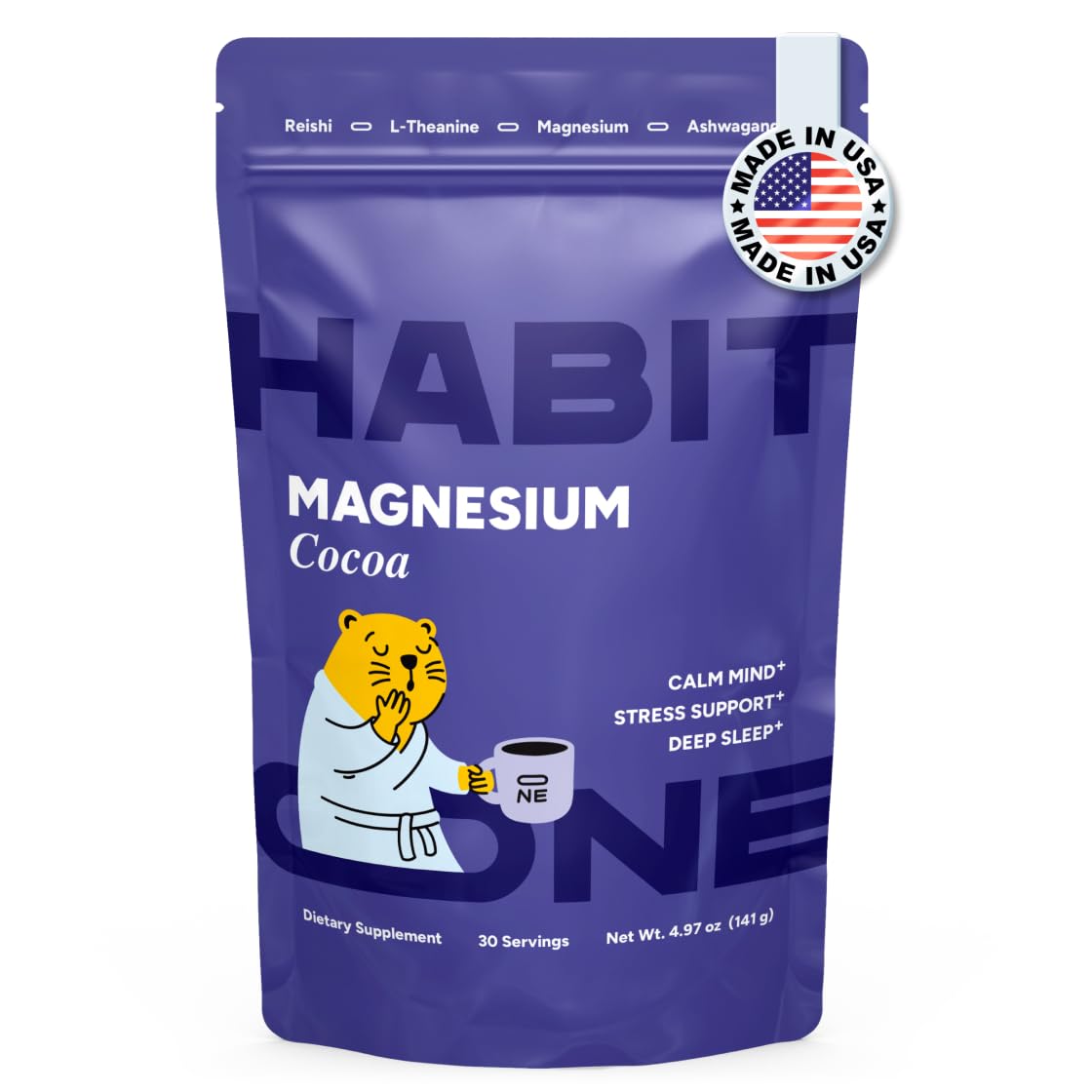 HABIT ONE Sleep Supplement Cocoa Blend front view packaging