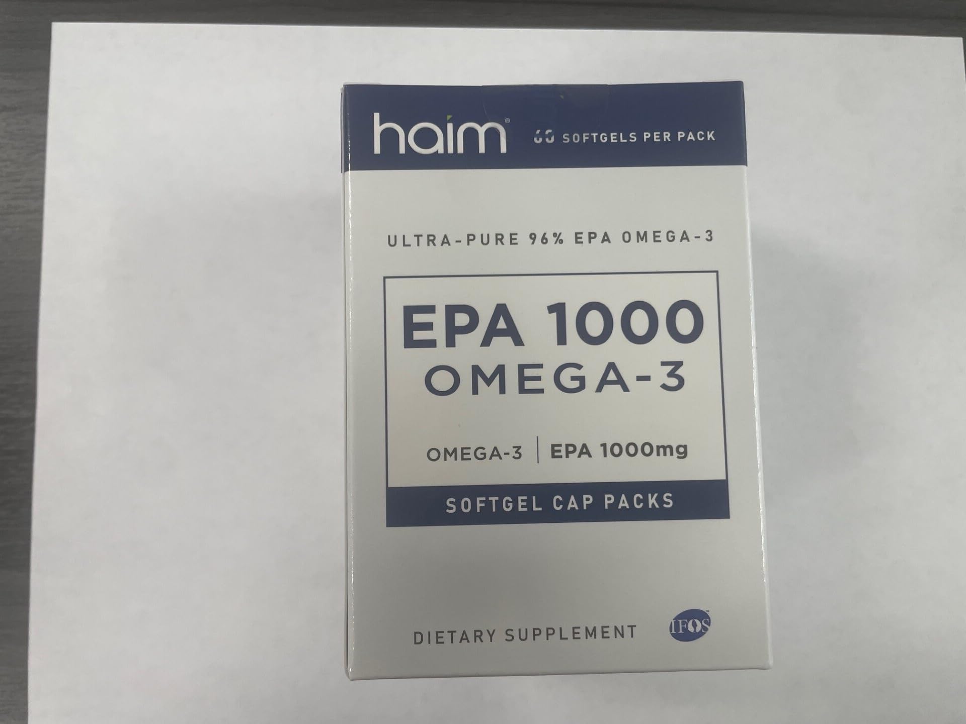 HAIM EPA1000 Fish Oil Supplement softgels in hand