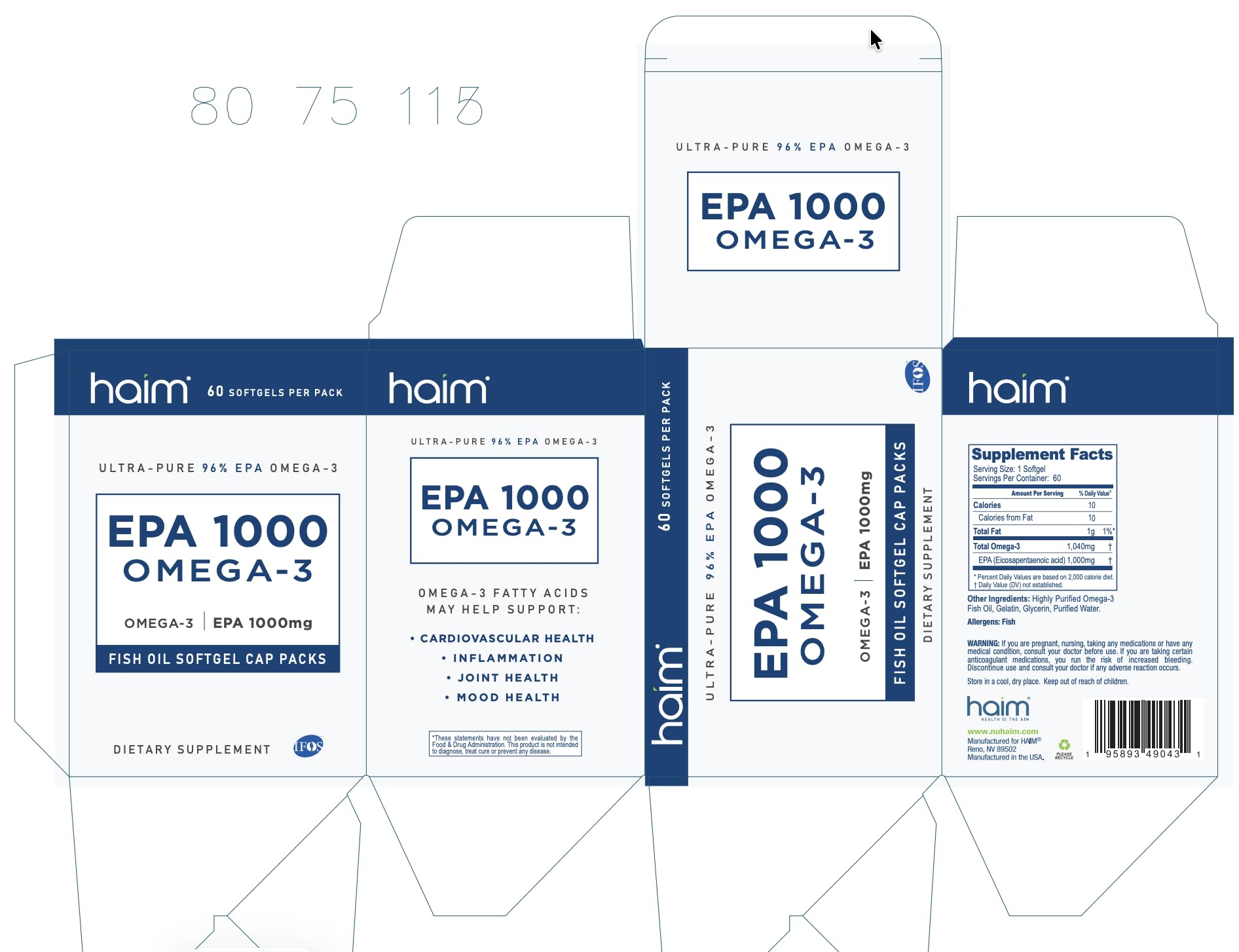 HAIM EPA1000 Fish Oil Supplement with a glass of water